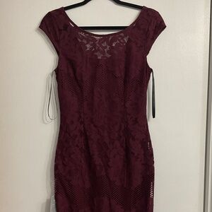 New Burgundy Lace Dress